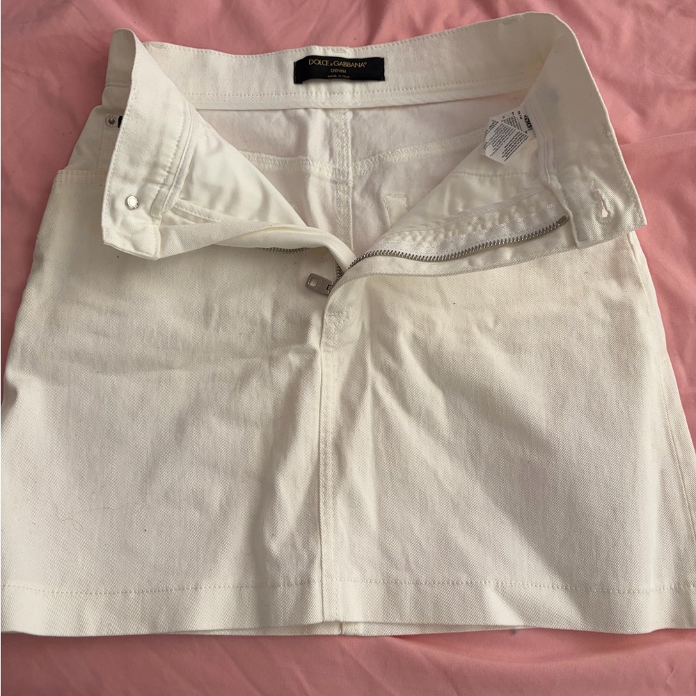 Dolce & Gabbana White Mini Skirt